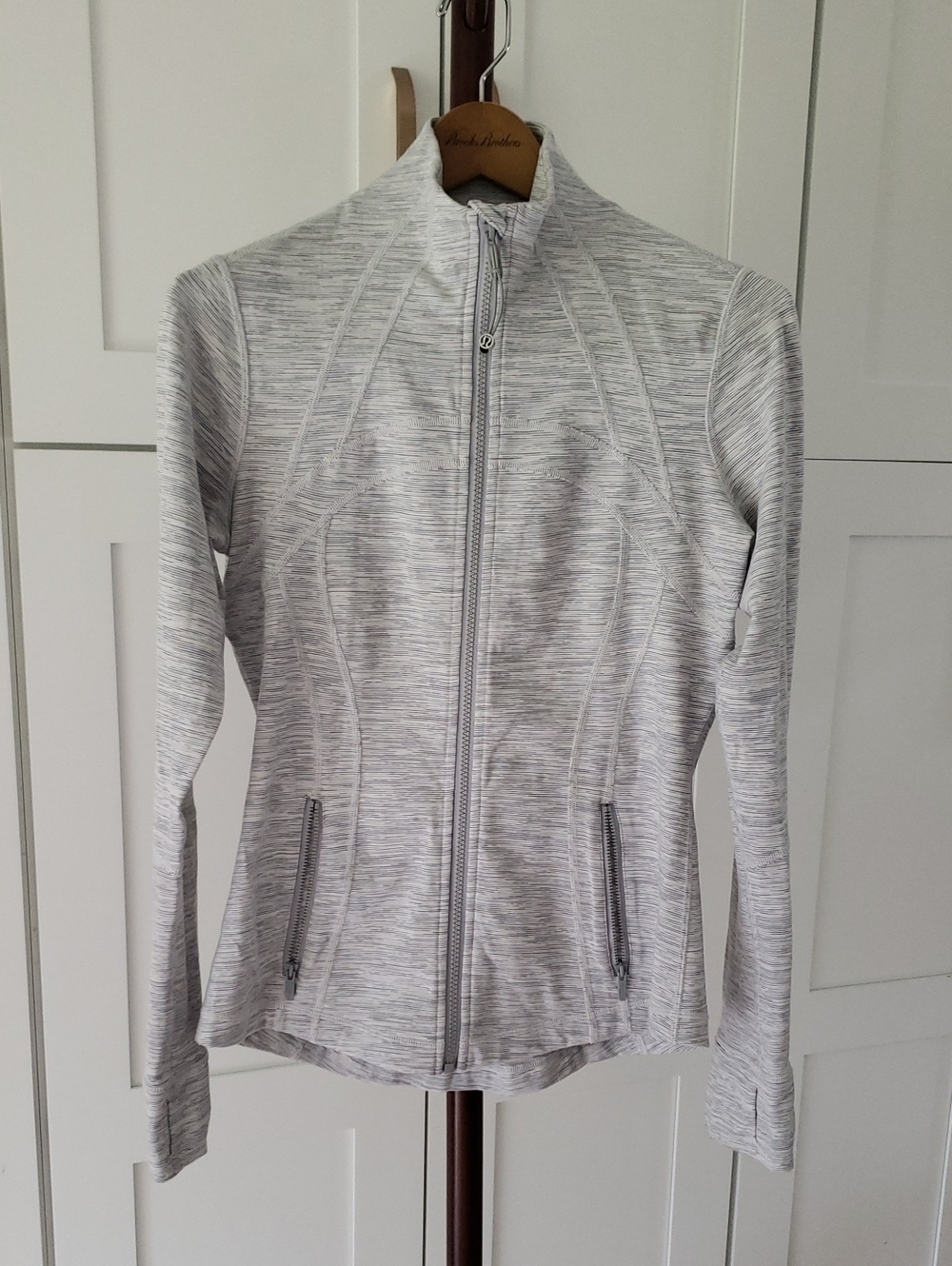 lululemon athletica Heathered Light Gray Zip Bomber Jacket